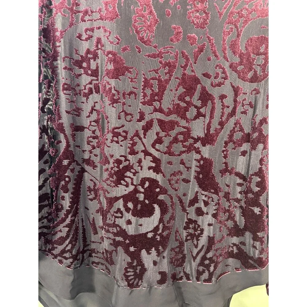 Simply Vera Wang Velvet Burnout M Top Sheer Whimsigoth Fairy  Grunge - Picture 3 of 9